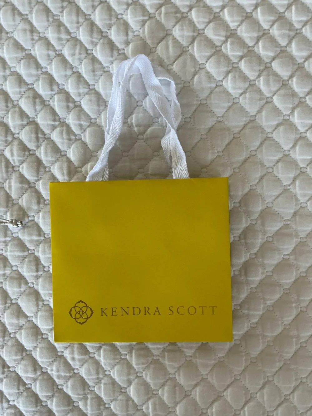 Kendra Scott Yellow Gift Bag with Cream Dust Pouch